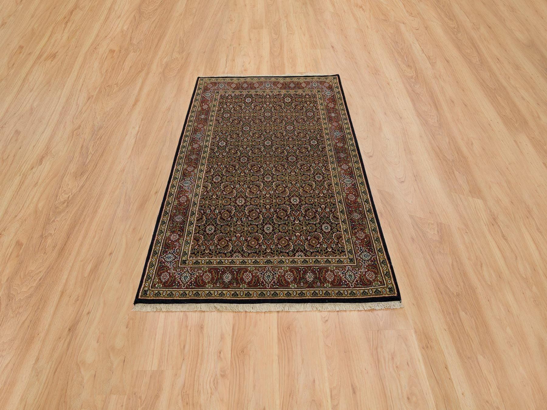 Herati Fine Oriental hand-knotted wool rug in Black & Red, 4' x 6'2" — SKU O065122 (view 2)