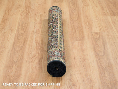 Black 4'0" x 6'2" Fine Oriental Hand knotted Wool Rug - Sku: O065122