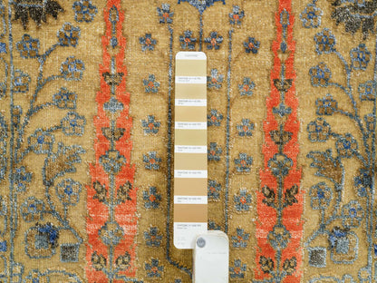 Brown 2'0" x 3'0" Transitional Hand knotted Wool/Silk Rug - Sku: O065131