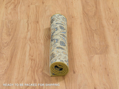 Brown 2'0" x 3'0" Transitional Hand knotted Wool/Silk Rug - Sku: O065131