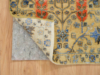 Brown 2'0" x 3'1" Transitional Hand knotted Wool/Silk Rug - Sku: O065132