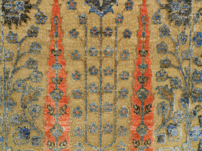Brown 2'0" x 3'1" Transitional Hand knotted Wool/Silk Rug - Sku: O065132