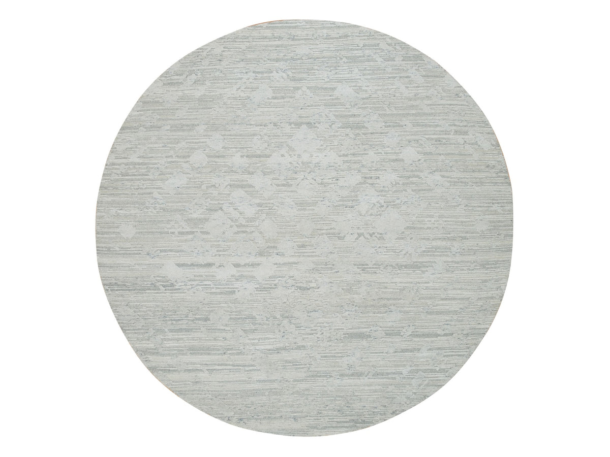 Modern / Contemporary hand-knotted wool rug in Gray, 8' x 8' — SKU O065148
