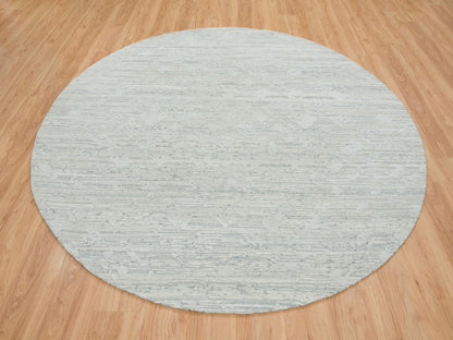Modern / Contemporary hand-knotted wool rug in Gray, 8' x 8' — SKU O065148 (view 2)