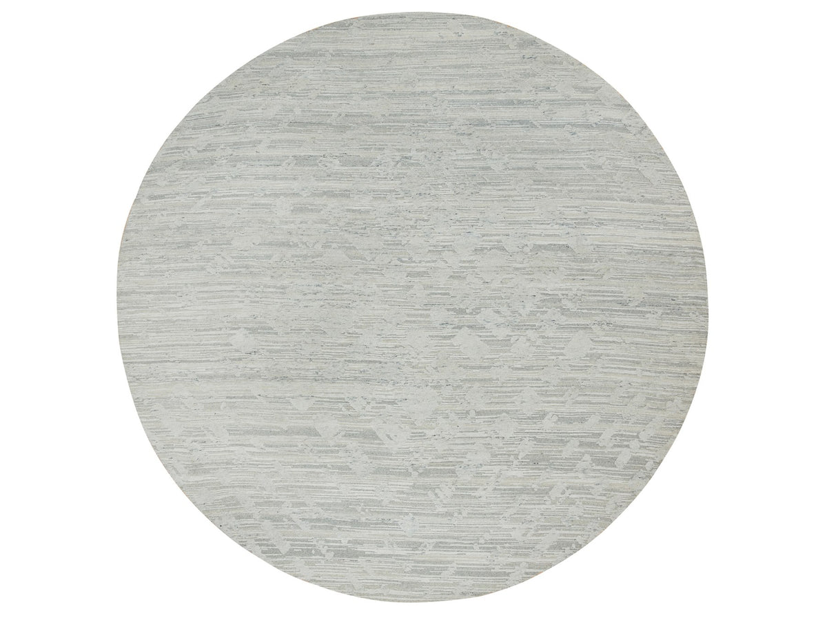 Modern / Contemporary hand-knotted wool rug in Gray, 9' x 9' — SKU O065149