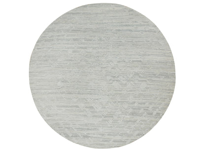 Modern / Contemporary hand-knotted wool rug in Gray, 9' x 9' — SKU O065149