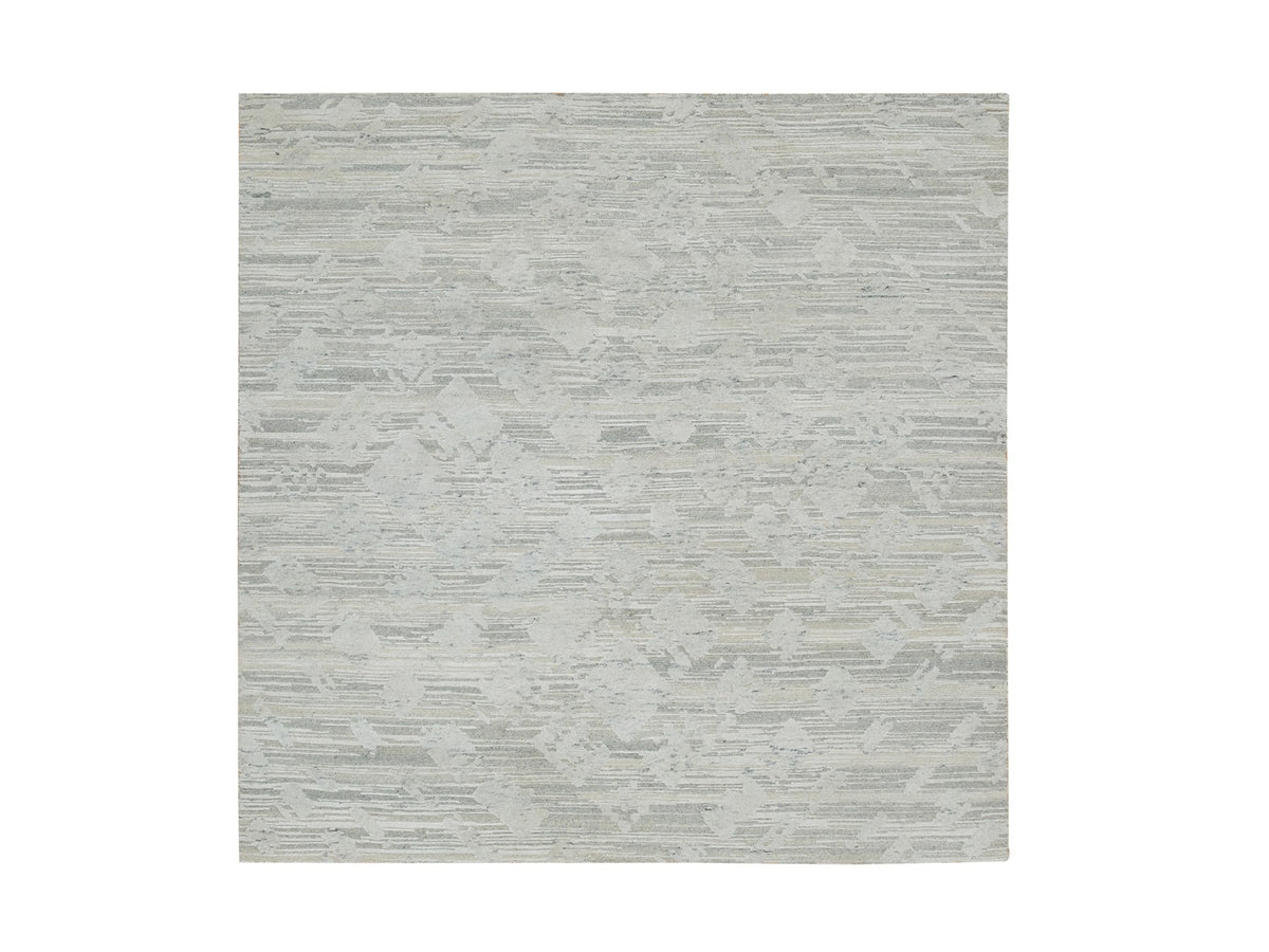 Modern / Contemporary hand-knotted wool rug in Gray, 6'1" x 6'2" — SKU O065156