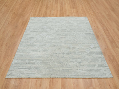 Modern / Contemporary hand-knotted wool rug in Gray, 6'1" x 6'2" — SKU O065156 (view 2)