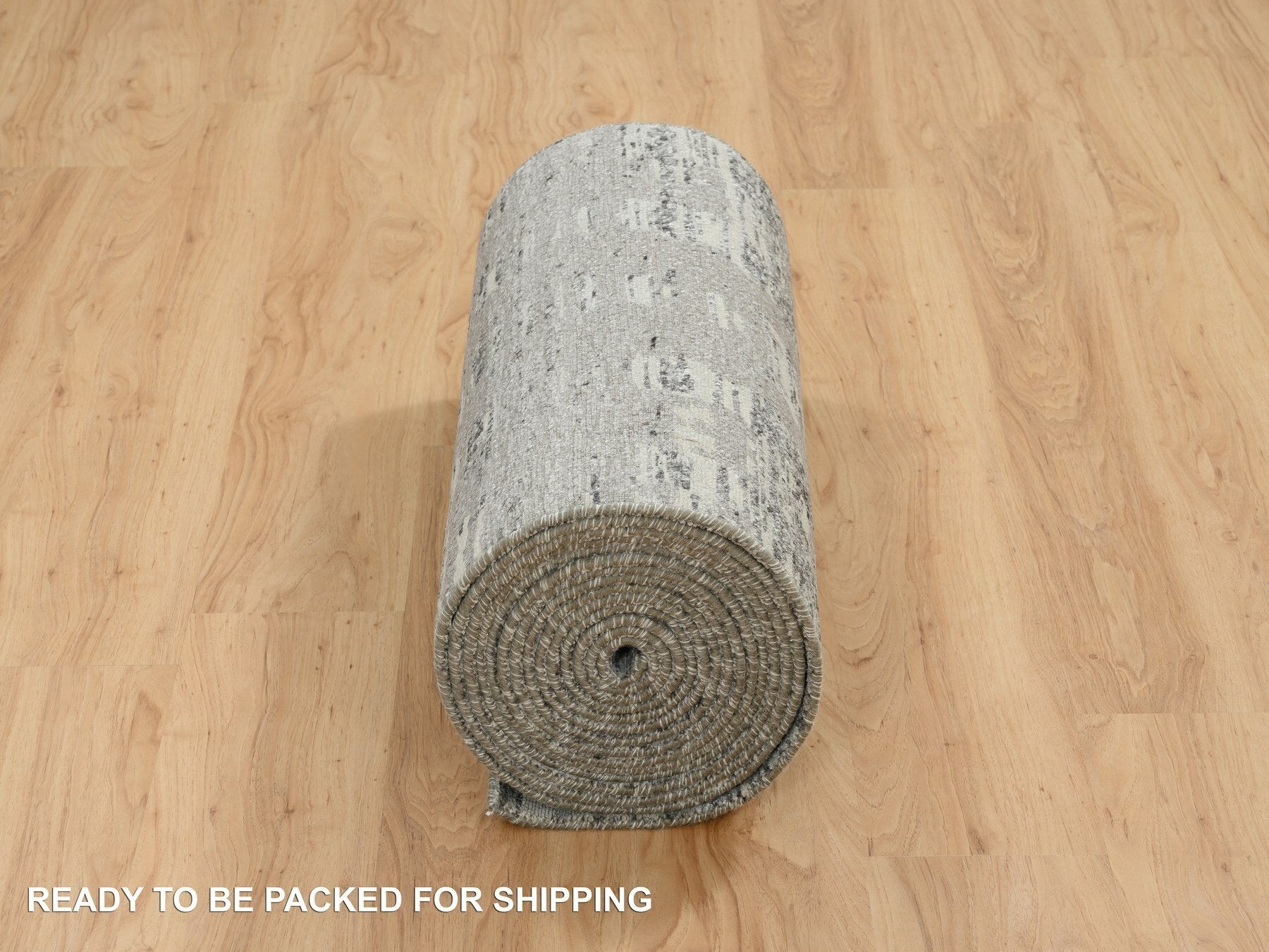 Modern / Contemporary hand-knotted wool runner in Gray, 2'6" x 25'9" — SKU O065157 (view 6)