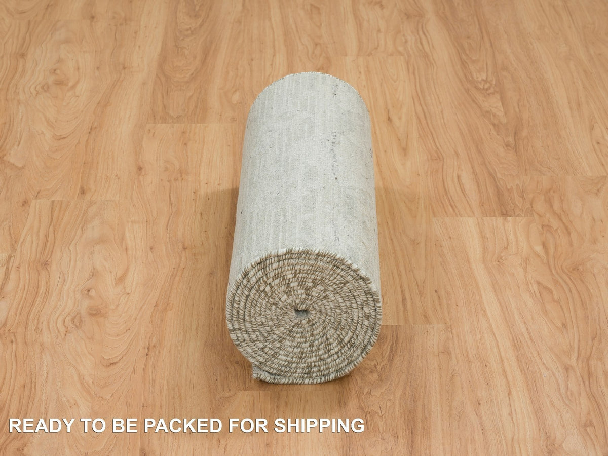 Modern / Contemporary hand-knotted wool runner in Gray, 2'6" x 18'2" — SKU O065158 (view 6)