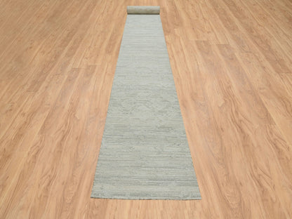 Modern / Contemporary hand-knotted wool runner in Gray, 2'6" x 25'10" — SKU O065159 (view 2)