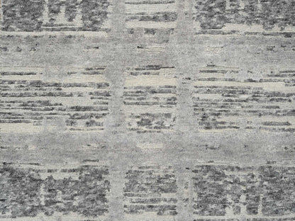 Modern / Contemporary hand-knotted wool runner in Gray, 2'6" x 10' — SKU O065166 (view 5)