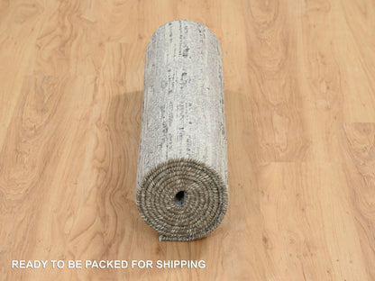 Modern / Contemporary hand-knotted wool runner in Gray, 2'6" x 10' — SKU O065166 (view 6)