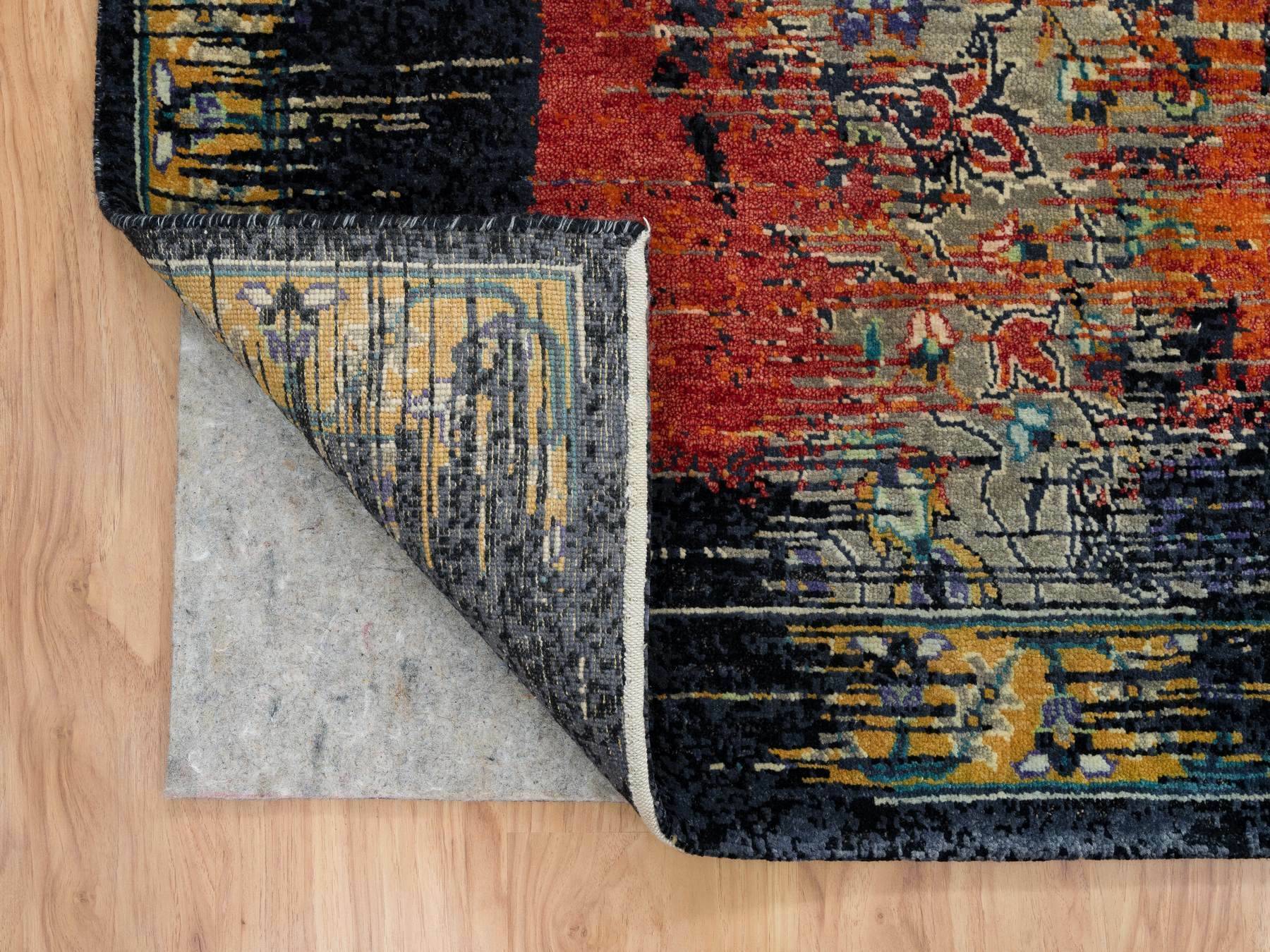 Transitional hand-knotted wool rug in Orange, 9'2" x 12'1" — SKU O065170 (view 4)