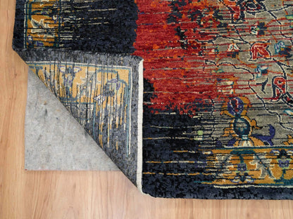 Transitional hand-knotted wool rug in Orange, 12' x 15'1" — SKU O065176 (view 4)