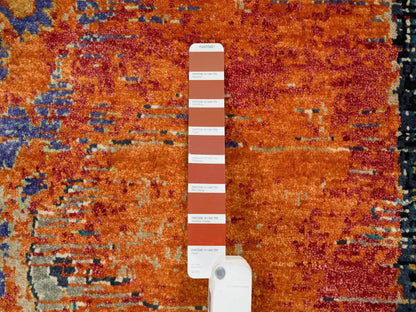 Transitional hand-knotted wool rug in Orange, 10'2" x 14'3" — SKU O065177 (view 7)