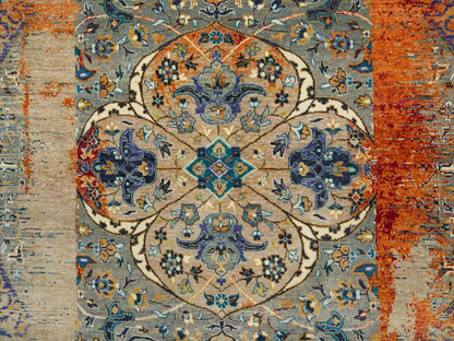 Transitional hand-knotted wool rug in Orange, 10'2" x 14'3" — SKU O065177 (view 8)