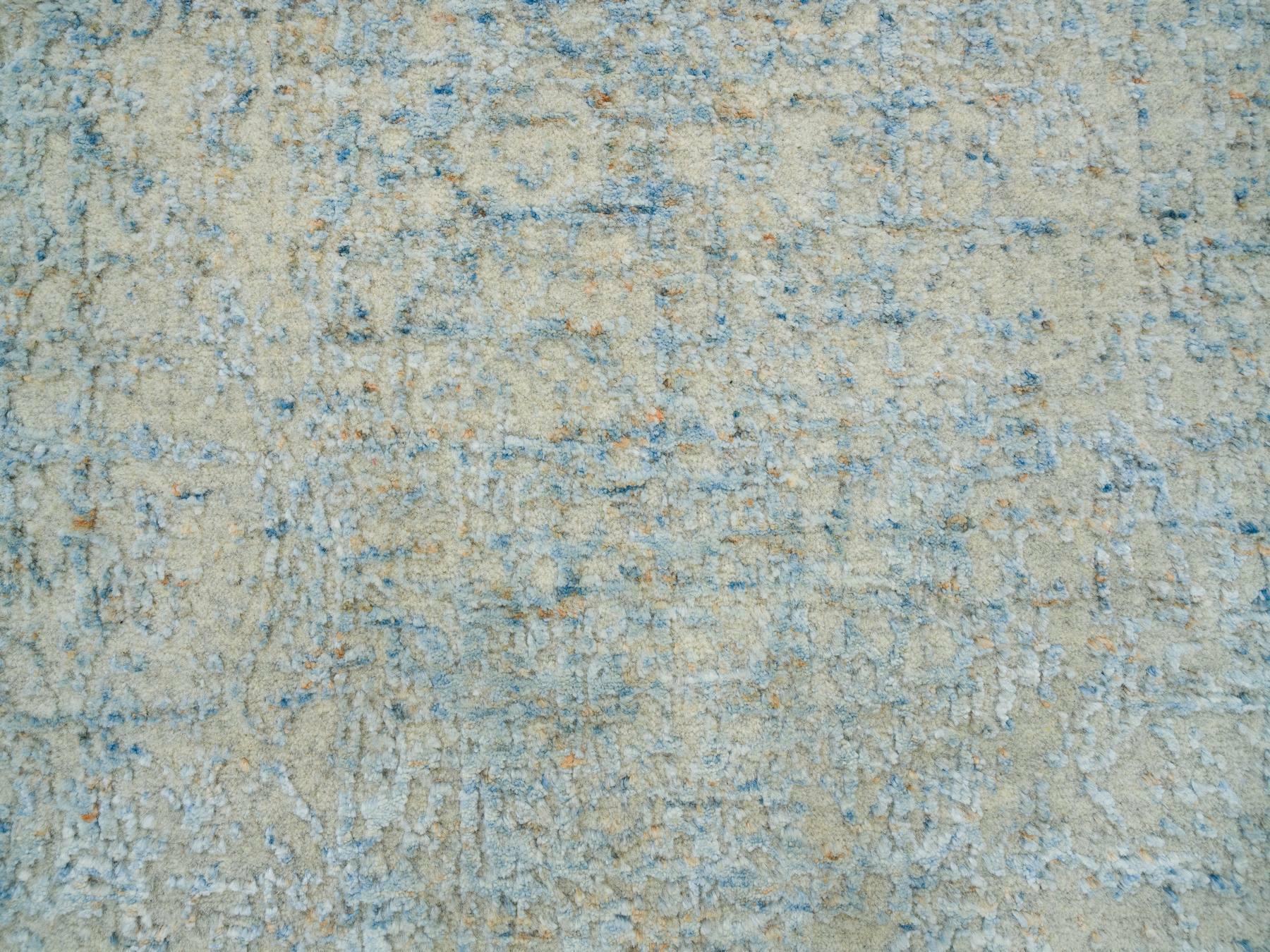Modern / Contemporary hand-knotted wool/silk runner in Gray, 2'6" x 10' — SKU O065191 (view 5)
