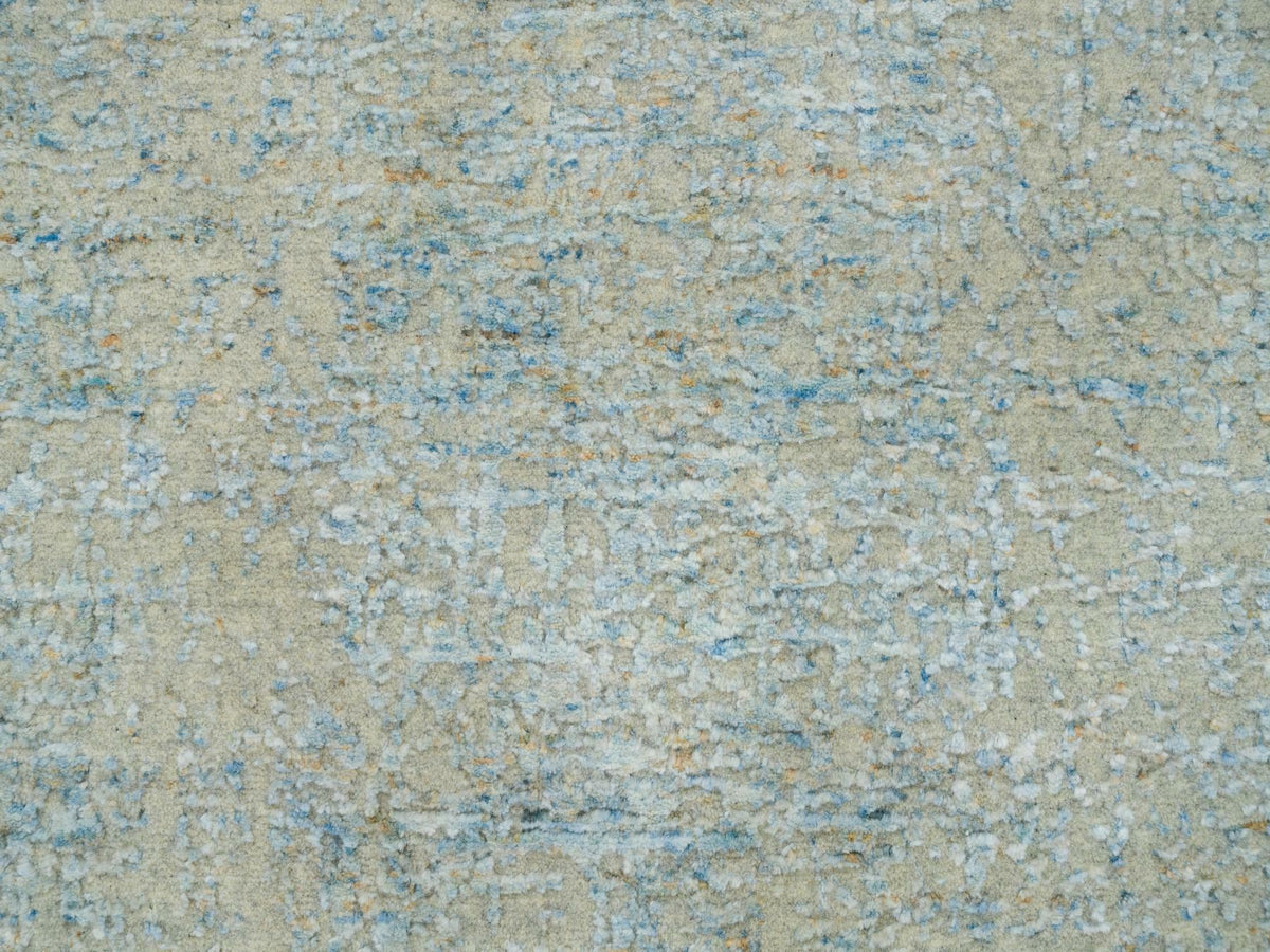 Modern / Contemporary hand-knotted wool/silk runner in Gray, 2'6" x 12' — SKU O065193 (view 5)