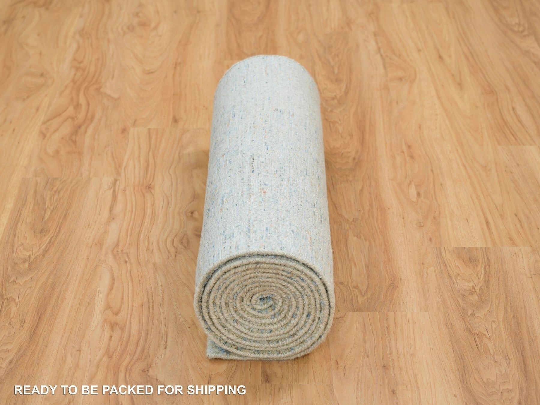 Modern / Contemporary hand-knotted wool/silk runner in Gray, 2'6" x 12' — SKU O065193 (view 6)