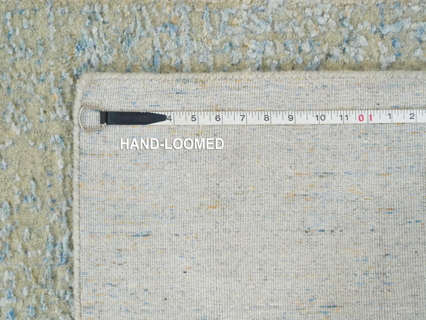Modern / Contemporary hand-knotted wool/silk runner in Gray, 2'6" x 12' — SKU O065193 (view 8)