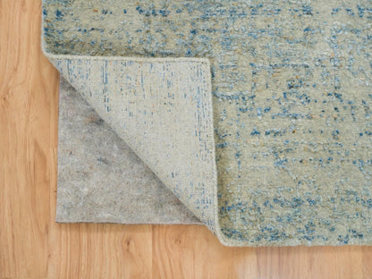 Modern / Contemporary hand-knotted wool/silk runner in Gray, 2'6" x 8' — SKU O065194 (view 3)