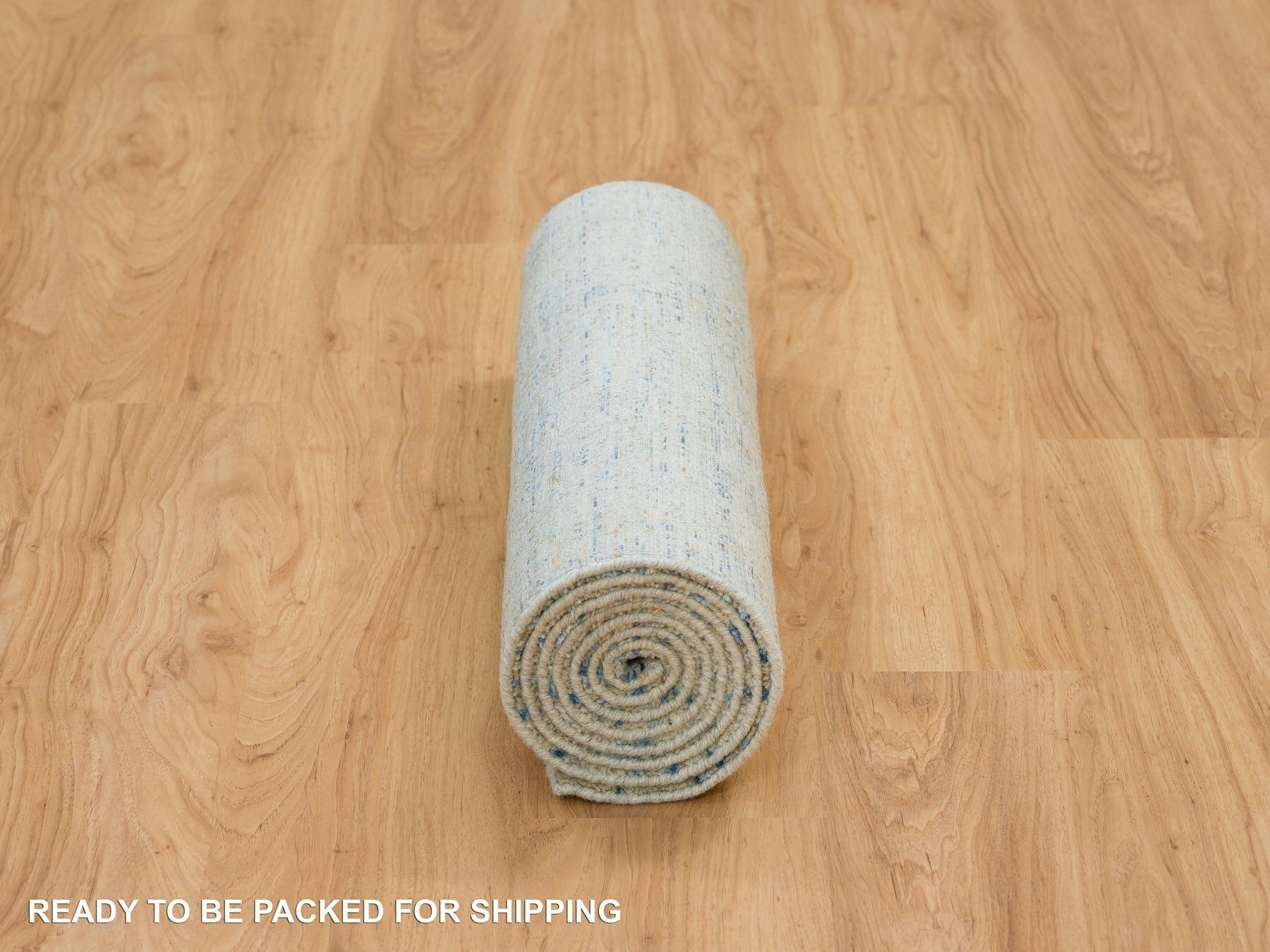 Modern / Contemporary hand-knotted wool/silk runner in Gray, 2'6" x 8' — SKU O065194 (view 6)