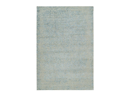 Modern / Contemporary hand-knotted wool/silk rug in Gray, 5'10" x 9' — SKU O065196