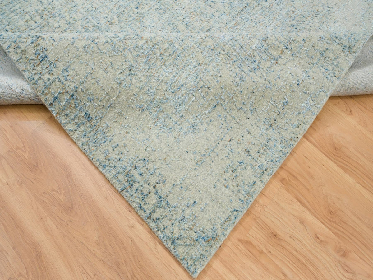 Modern / Contemporary hand-knotted wool/silk rug in Gray, 5'10" x 9' — SKU O065196 (view 6)