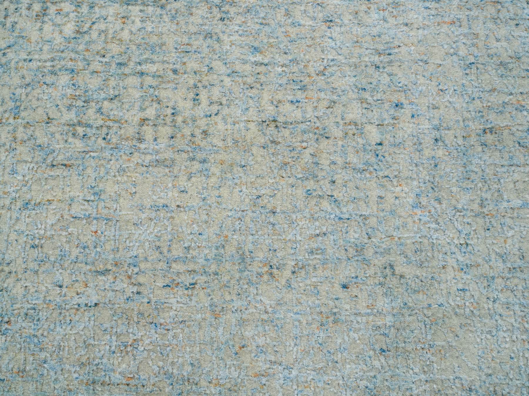 Modern / Contemporary hand-knotted wool/silk rug in Gray, 5'10" x 9' — SKU O065196 (view 8)