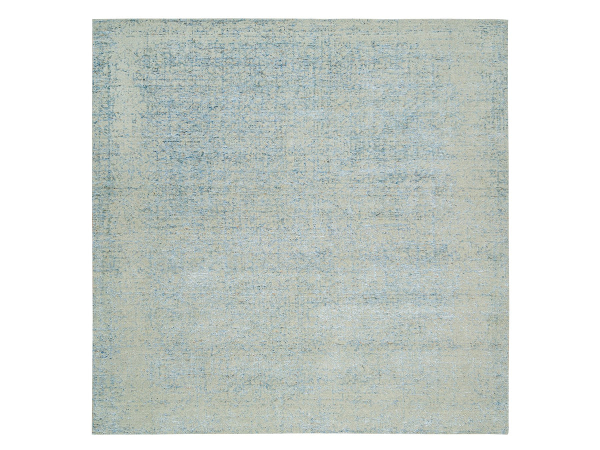 Modern / Contemporary hand-knotted wool/silk rug in Gray, 10' x 10' — SKU O065213