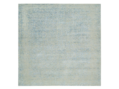 Modern / Contemporary hand-knotted wool/silk rug in Gray, 10' x 10' — SKU O065213