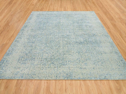 Modern / Contemporary hand-knotted wool/silk rug in Gray, 10' x 10' — SKU O065213 (view 2)
