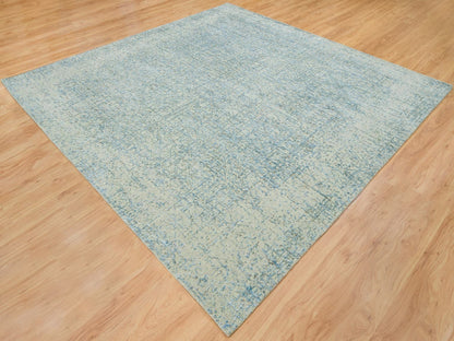 Modern / Contemporary hand-knotted wool/silk rug in Gray, 10' x 10' — SKU O065213 (view 3)