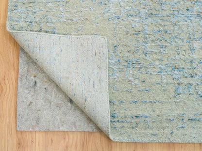 Modern / Contemporary hand-knotted wool/silk rug in Gray, 10' x 10' — SKU O065213 (view 4)
