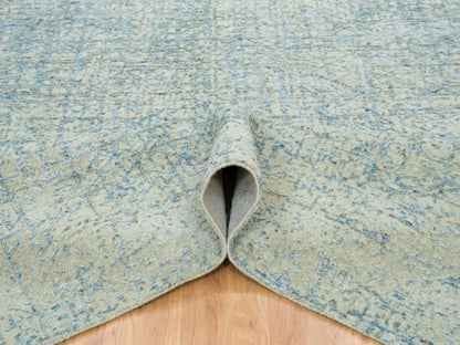 Modern / Contemporary hand-knotted wool/silk rug in Gray, 10' x 10' — SKU O065213 (view 5)
