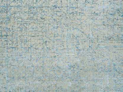Grey 10'0" x 10'0" Modern / Contemporary Handloom Wool/Silk Rug - Sku: O065213