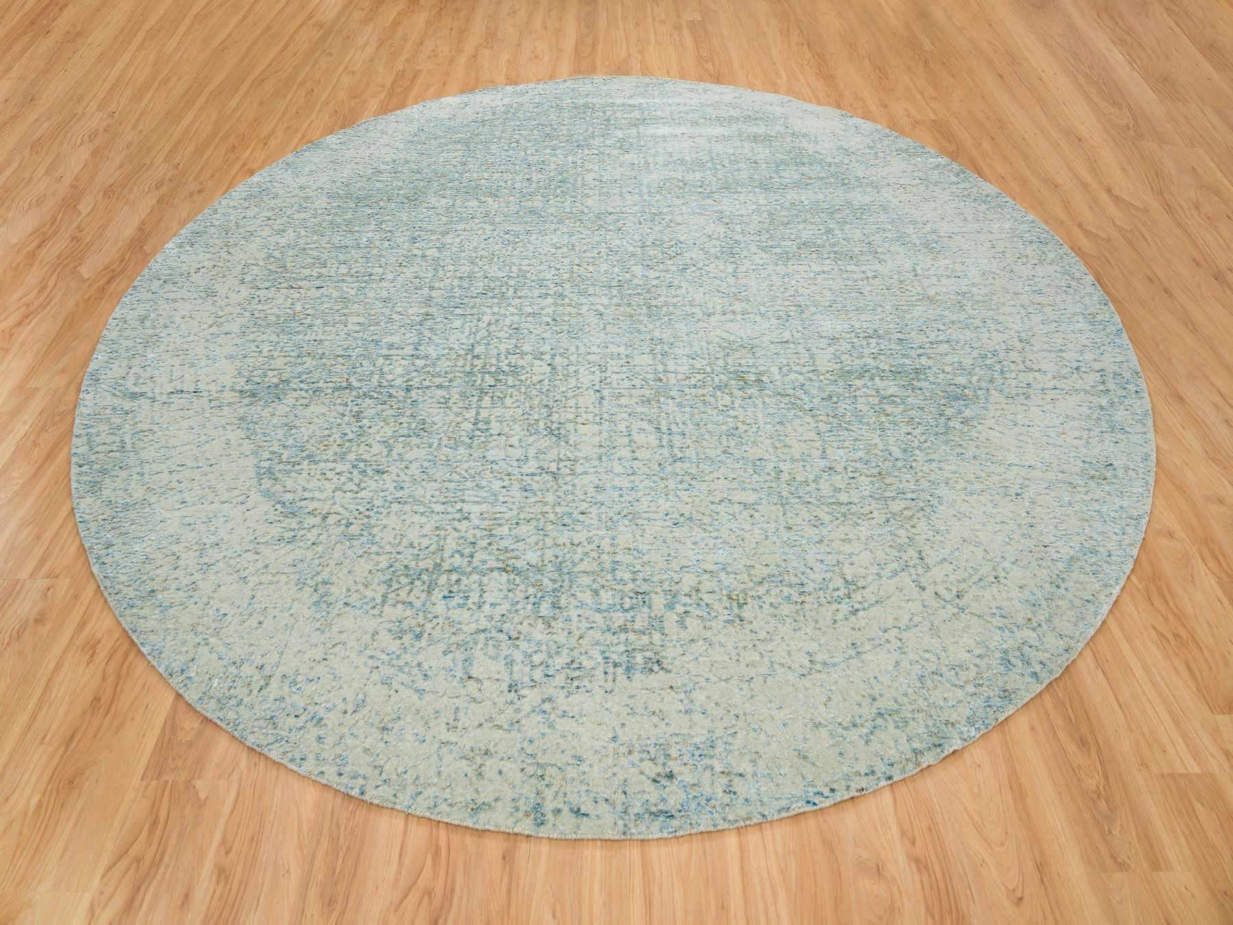 Modern / Contemporary hand-knotted wool/silk rug in Gray, 11'10" x 11'10" — SKU O065222 (view 2)