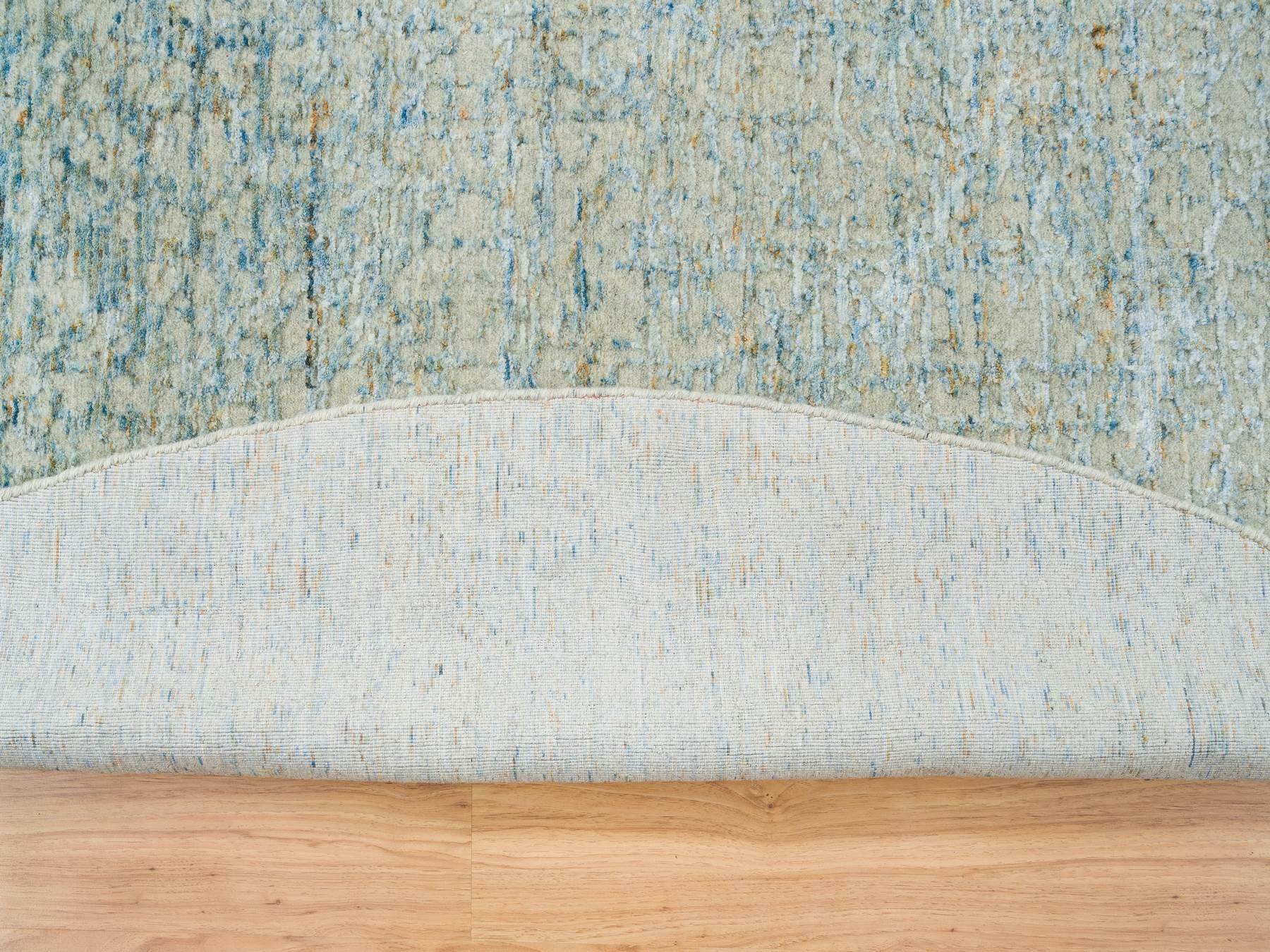 Modern / Contemporary hand-knotted wool/silk rug in Gray, 11'10" x 11'10" — SKU O065222 (view 4)