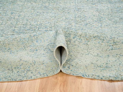 Modern / Contemporary hand-knotted wool/silk rug in Gray, 11'10" x 11'10" — SKU O065222 (view 5)
