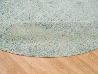 Modern / Contemporary hand-knotted wool/silk rug in Gray, 11'10" x 11'10" — SKU O065222 (view 6)