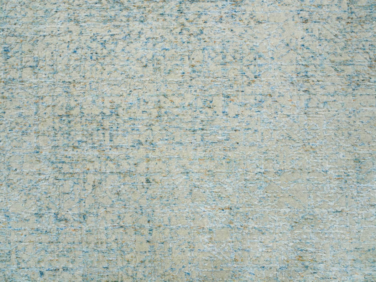 Modern / Contemporary hand-knotted wool/silk rug in Gray, 11'10" x 11'10" — SKU O065222 (view 8)