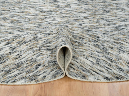 Beige 8'0" x 8'0" Modern and Contemporary Handloom Wool Rug - Sku: O065226
