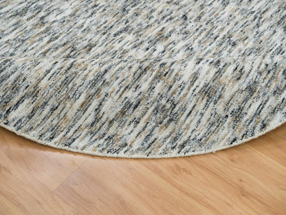 Beige 8'0" x 8'0" Modern and Contemporary Handloom Wool Rug - Sku: O065226