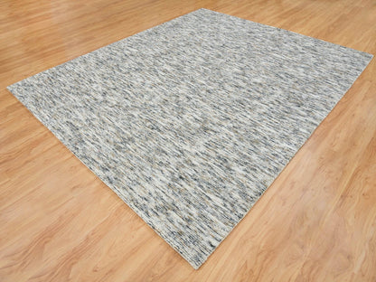 Beige 8'2" x 10'0" Modern and Contemporary Handloom Wool Rug - Sku: O065234