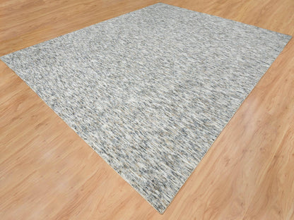 Beige 12'2" x 15'0" Modern and Contemporary Handloom Wool Rug - Sku: O065236