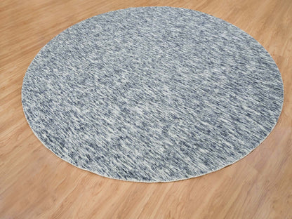Blue 12'0" x 12'0" Modern and Contemporary Handloom Wool Rug - Sku: O065239