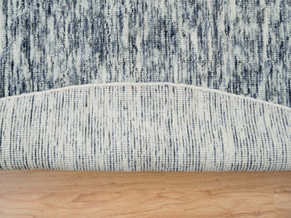 Blue 12'0" x 12'0" Modern and Contemporary Handloom Wool Rug - Sku: O065239