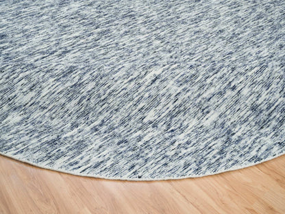 Blue 12'0" x 12'0" Modern and Contemporary Handloom Wool Rug - Sku: O065239