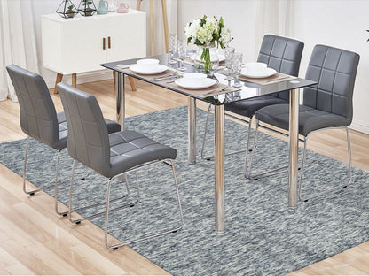 Blue 8'1" x 10'0" Modern and Contemporary Handloom Wool Rug - Sku: O065241